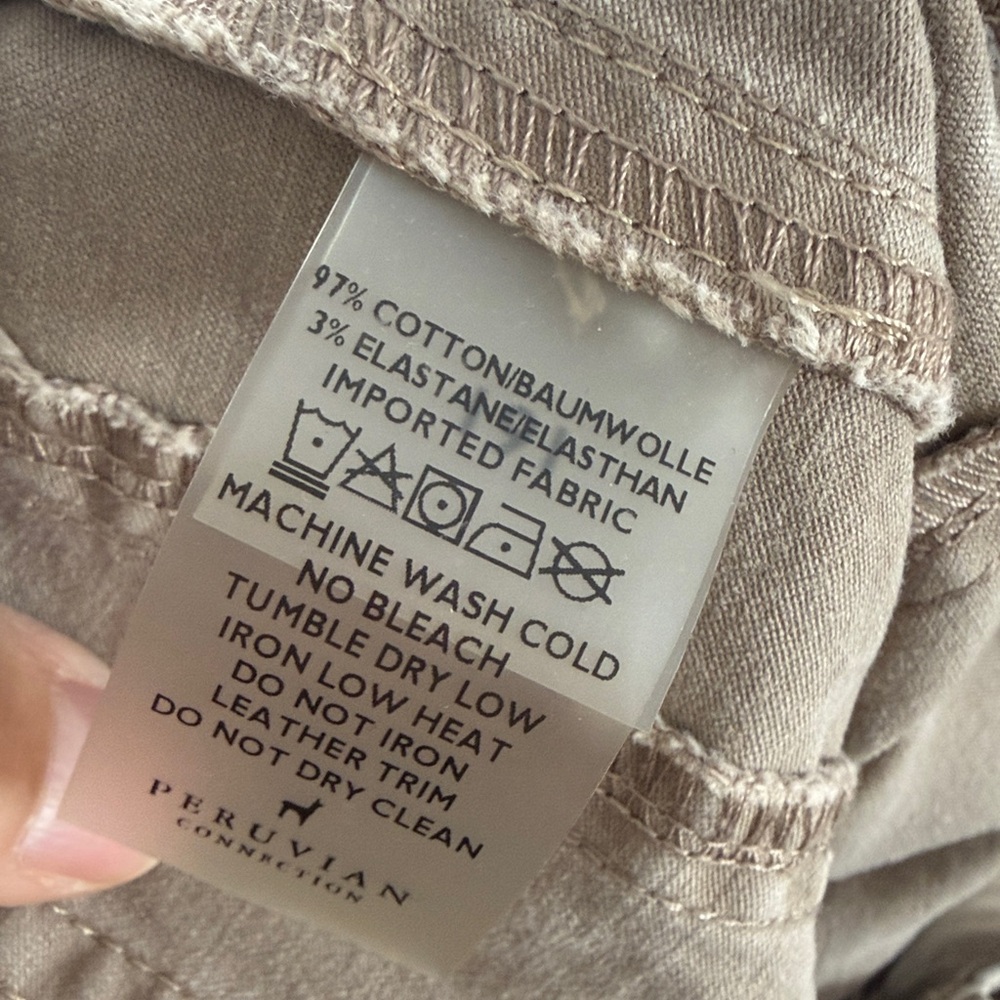 Peruvian Connection Beige Pants with Button Detail - image 5